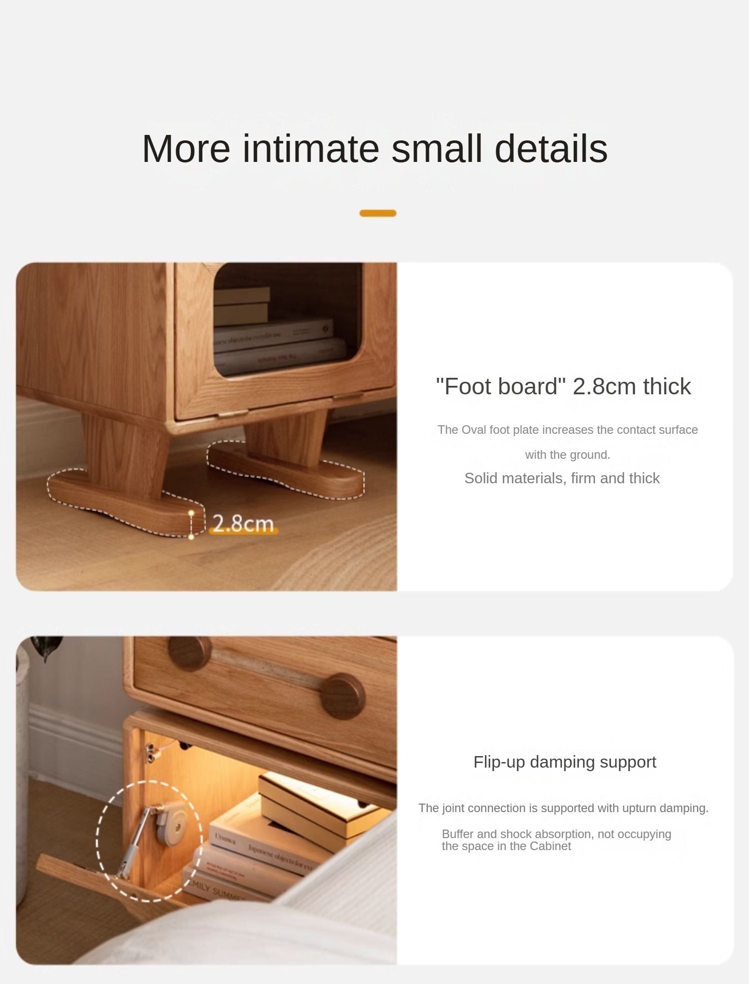 Oak Solid Wood Nightstand Rotate 360°.