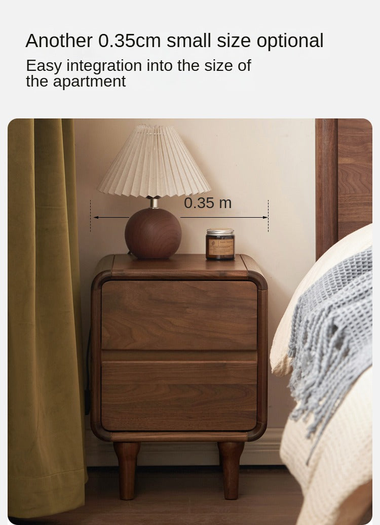 Black Walnut, Catalpa, Sandalwood Solid Wood Minimalist Nightstand