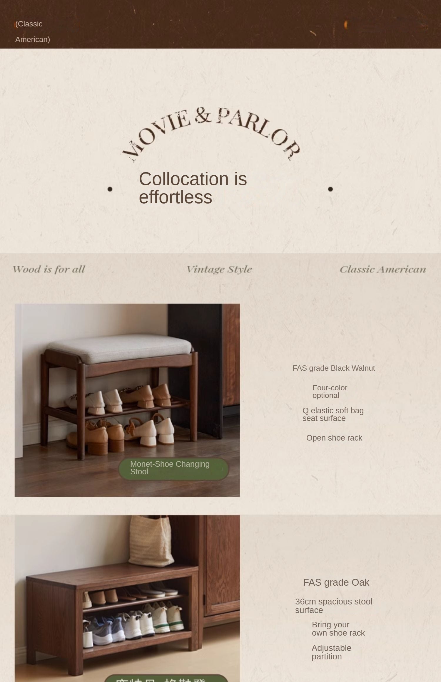 Rubberwood, Poplar Solid Wood Retro Narrow Shoe Cabinet