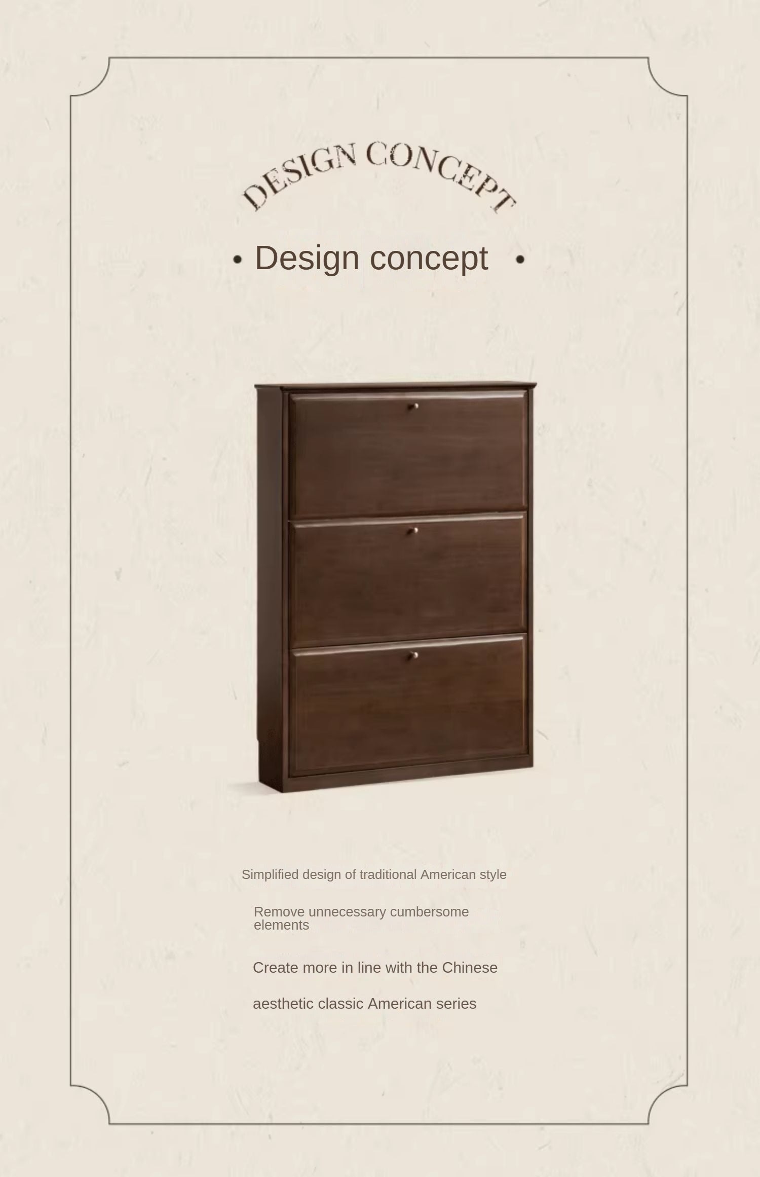 Solid Rubberwood, Poplar Solid Wood American Retro Narrow Shoe Cabinet Door Entrance Cabinet