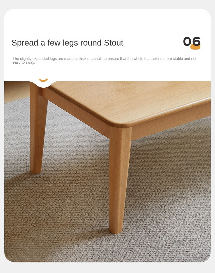 Beech Solid Wood Coffee Table Modern