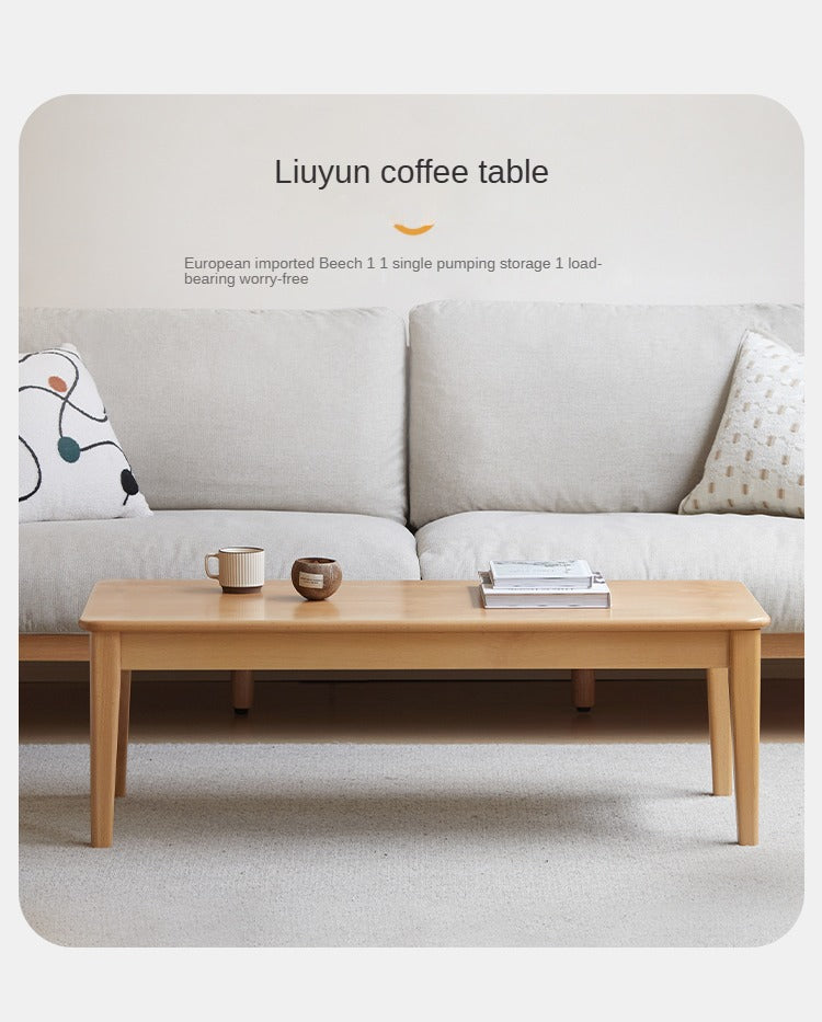Beech Solid Wood Coffee Table Modern