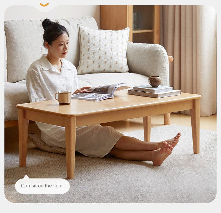 Beech Solid Wood Coffee Table Modern