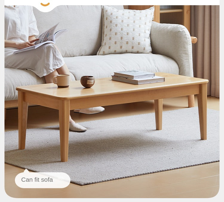 Beech Solid Wood Coffee Table Modern