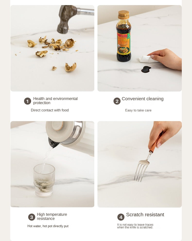 Black Walnut, Sandalwood Solid Wood Slate Round Coffee Table