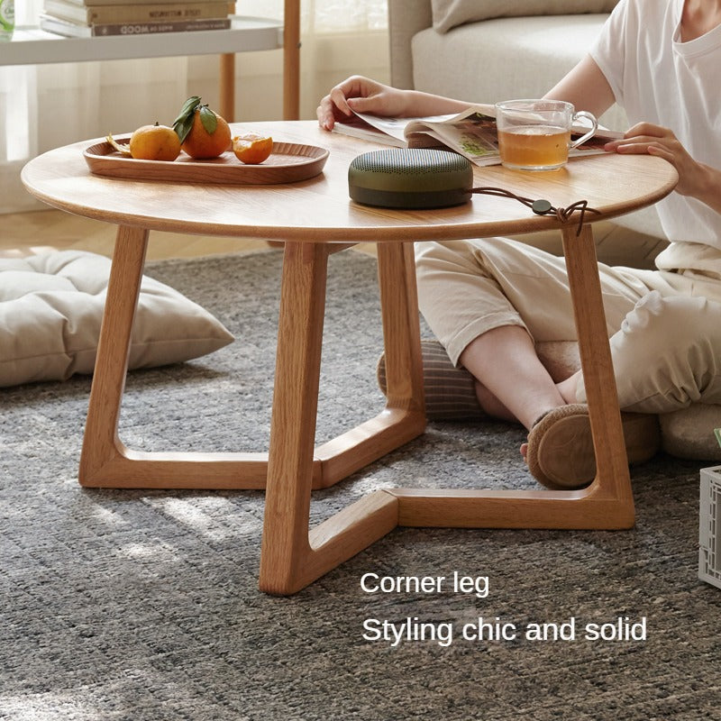 Oak, Beech Solid Wood Round Coffee Table