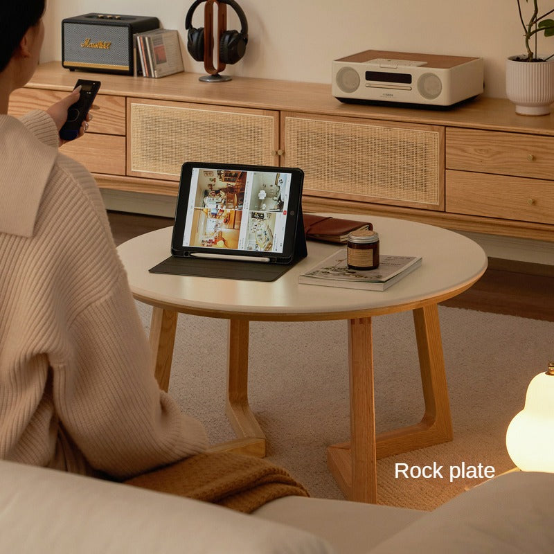 Oak, Beech Solid Wood Round Coffee Table