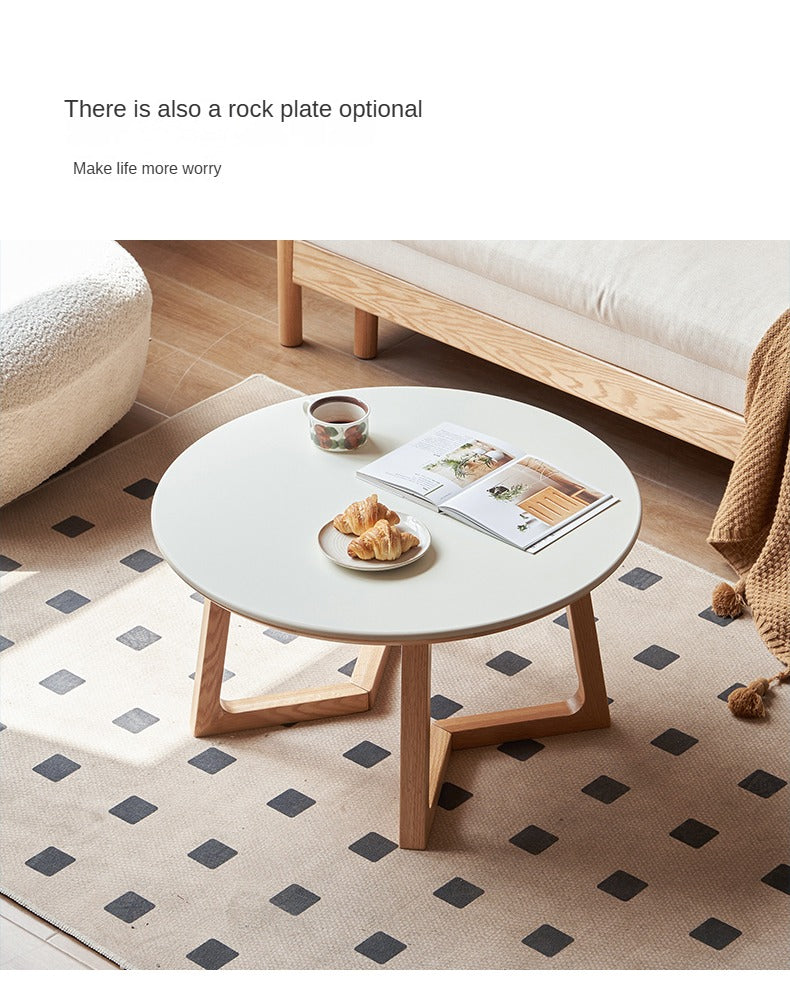 Oak, Beech Solid Wood Round Coffee Table