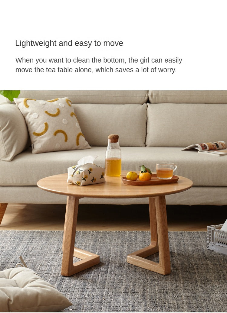 Oak, Beech Solid Wood Round Coffee Table