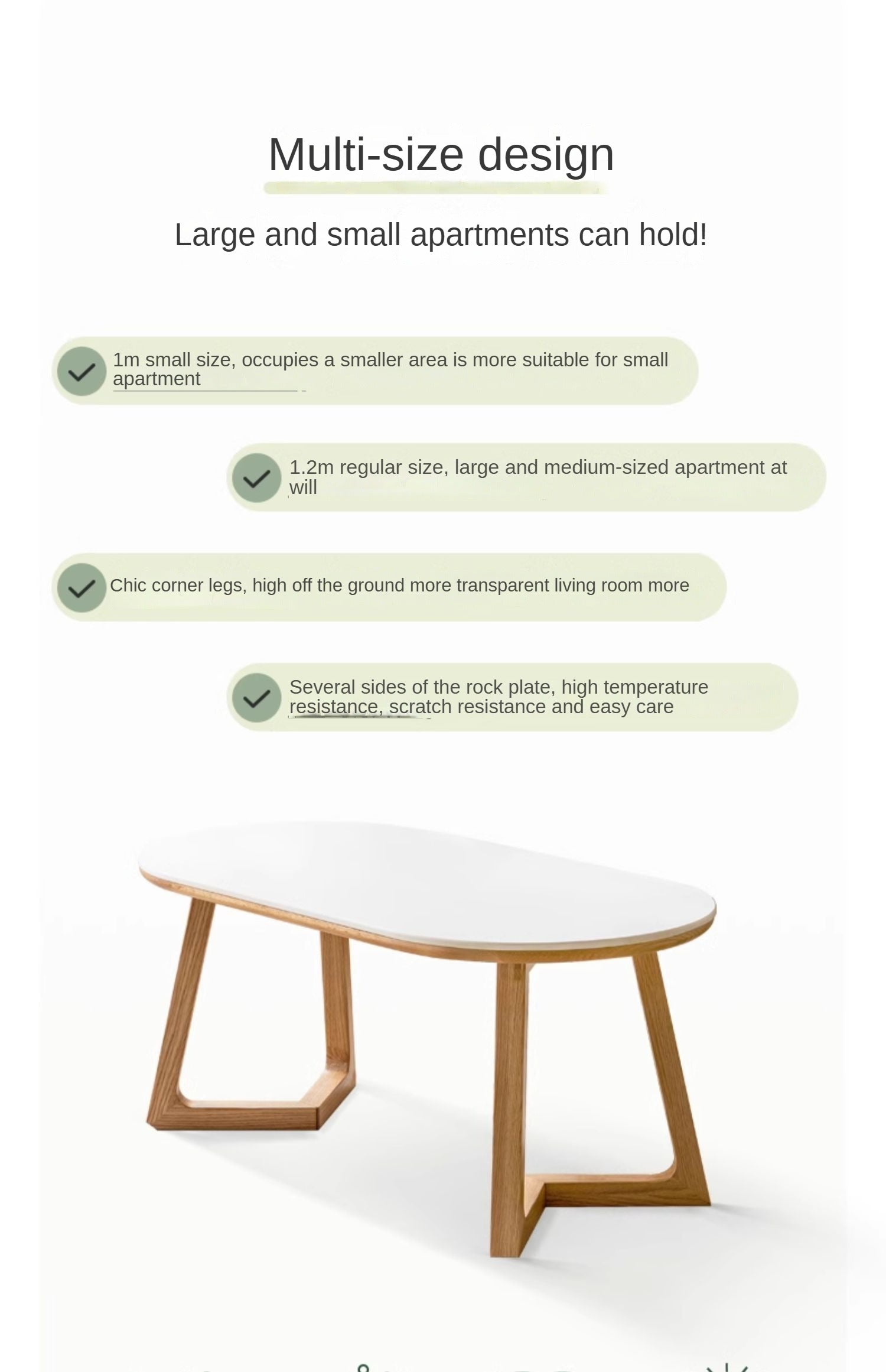 Oak Solid Wood Coffee Table Modern Slate