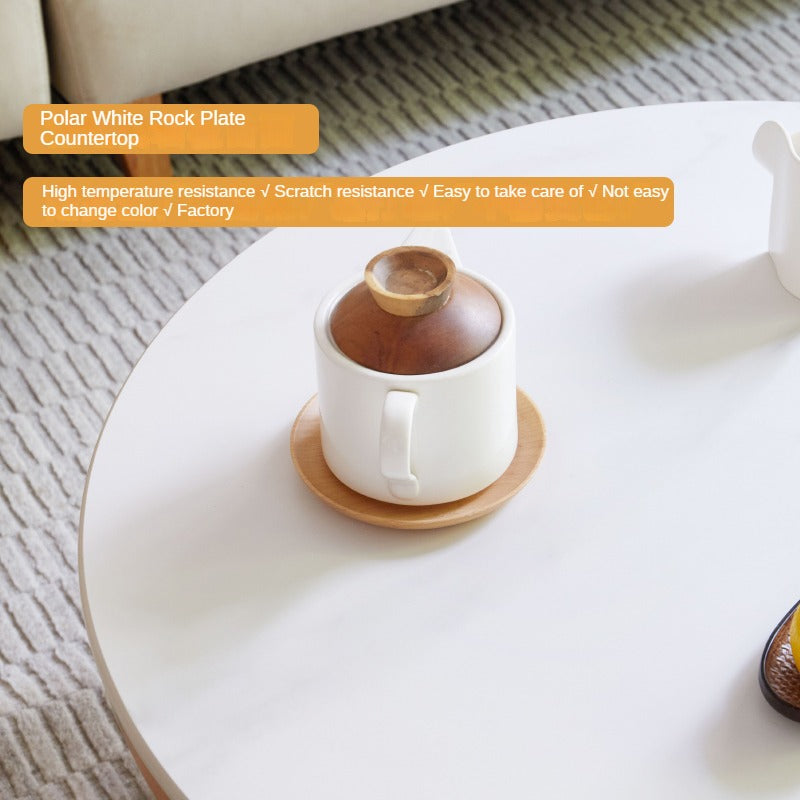 Beech Solid Wood Coffee Table Slate Side Table Combination