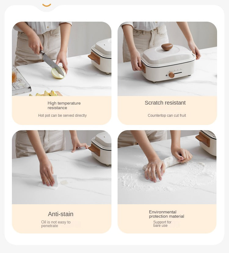 Beech Solid Wood Coffee Table Slate Side Table Combination