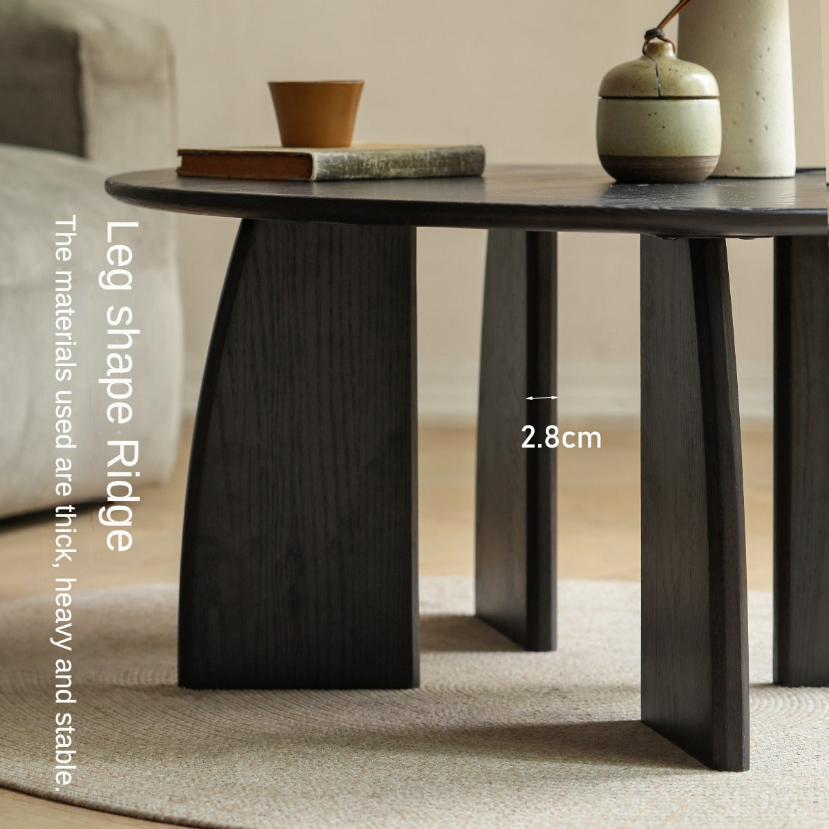 Oak Solid Wood Coffee Table Smoky