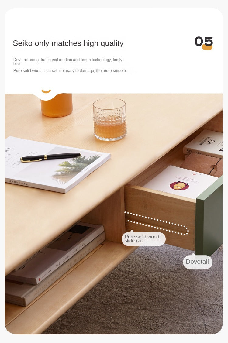Beech Solid Wood Coffee Table Nordic Simple.