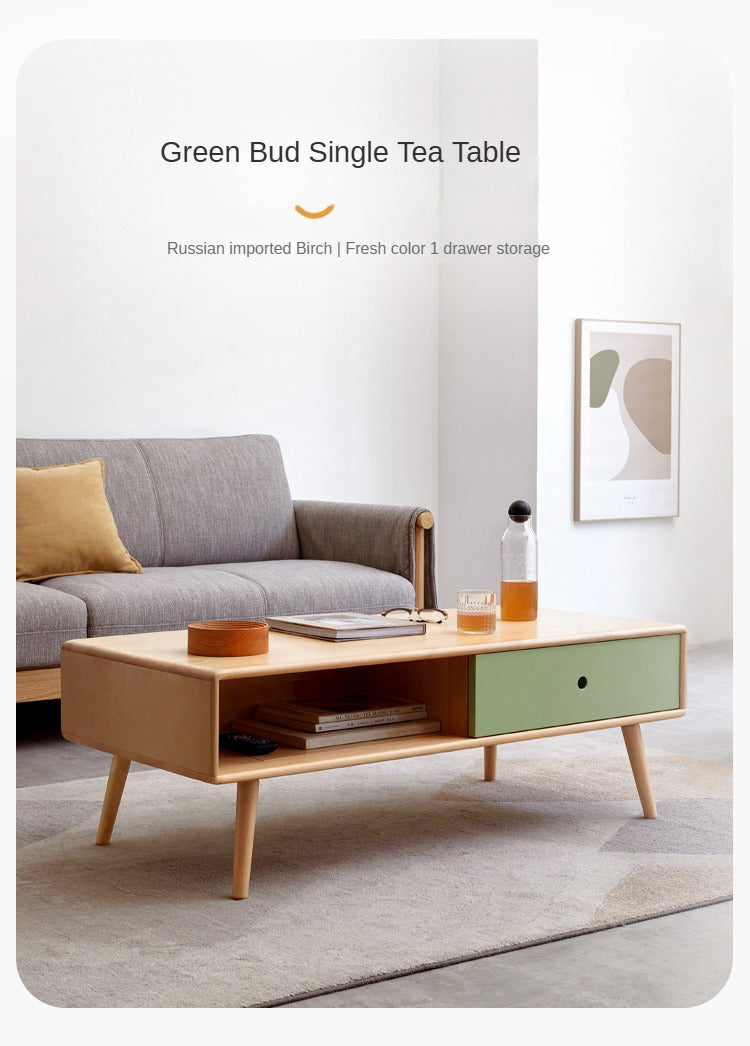 Beech Solid Wood Coffee Table Nordic Simple.