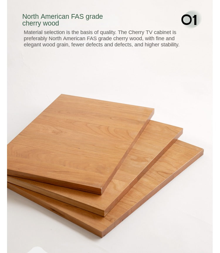 Cherry Solid Wood Combination Coffee Table Mid-Century Style