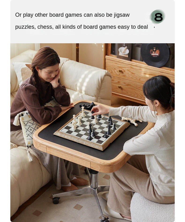 Oak Solid Wood Movable Square Lift Coffee Table