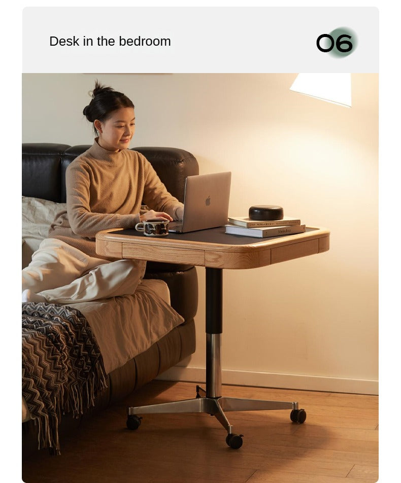 Oak Solid Wood Movable Square Lift Coffee Table