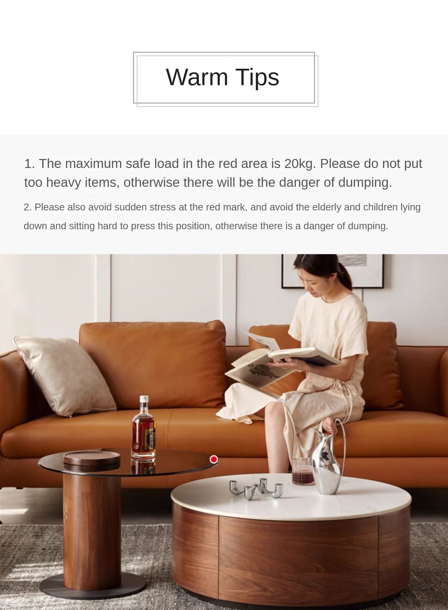 Black Walnut Slate Top Coffee Table