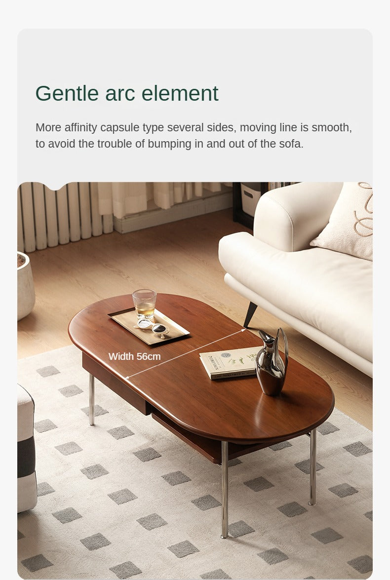 Poplar Solid Wood French Retro Small Storage Coffee Table