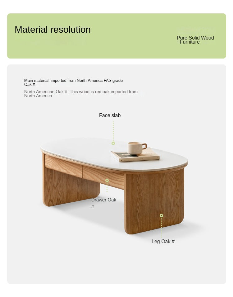 Oak, Beech Solid Wood Storage Coffee Table