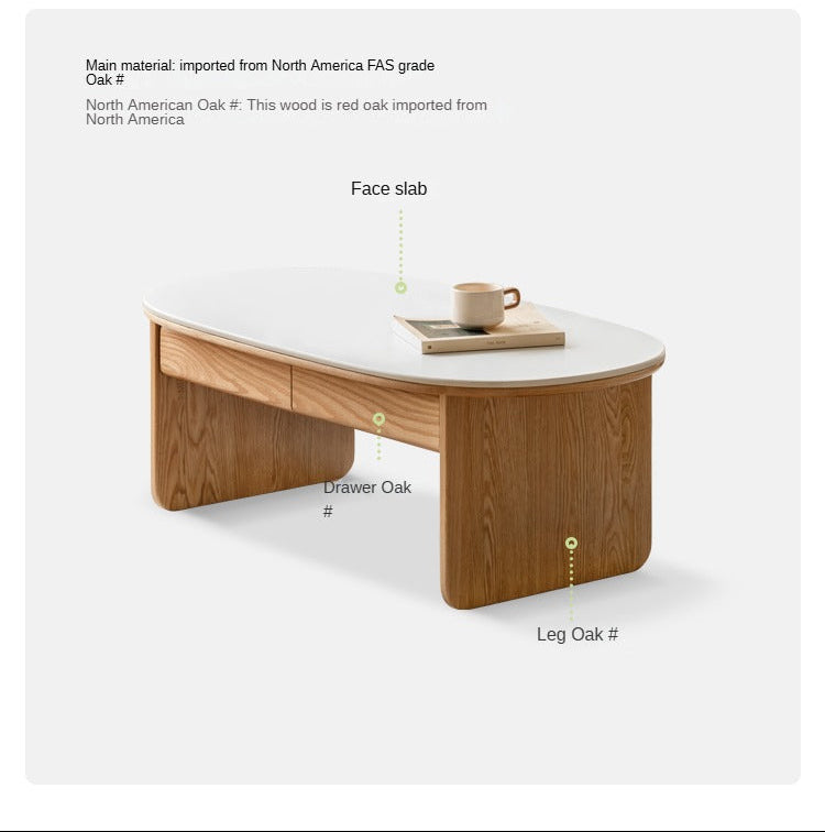 Oak, Beech Solid Wood Storage Coffee Table