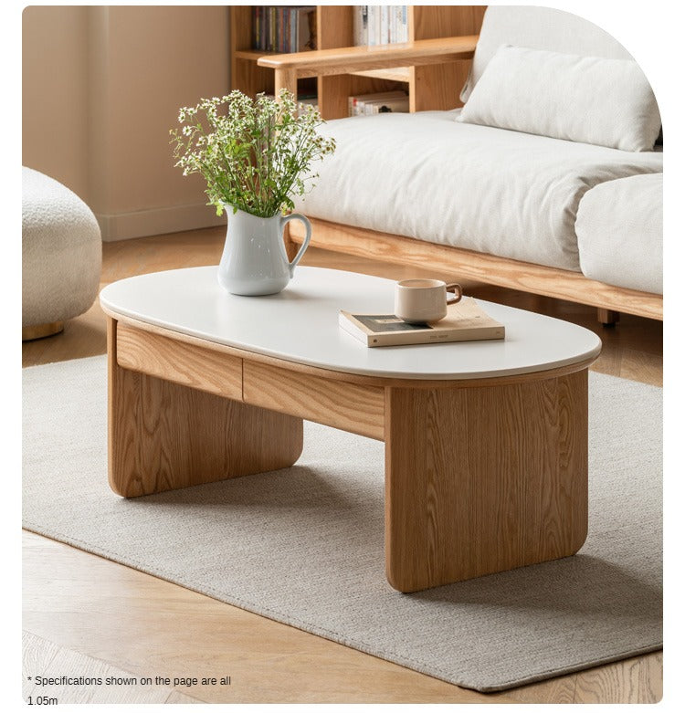 Oak, Beech Solid Wood Storage Coffee Table