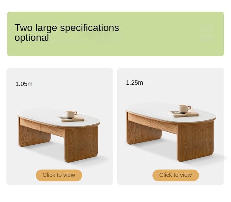 Oak, Beech Solid Wood Storage Coffee Table