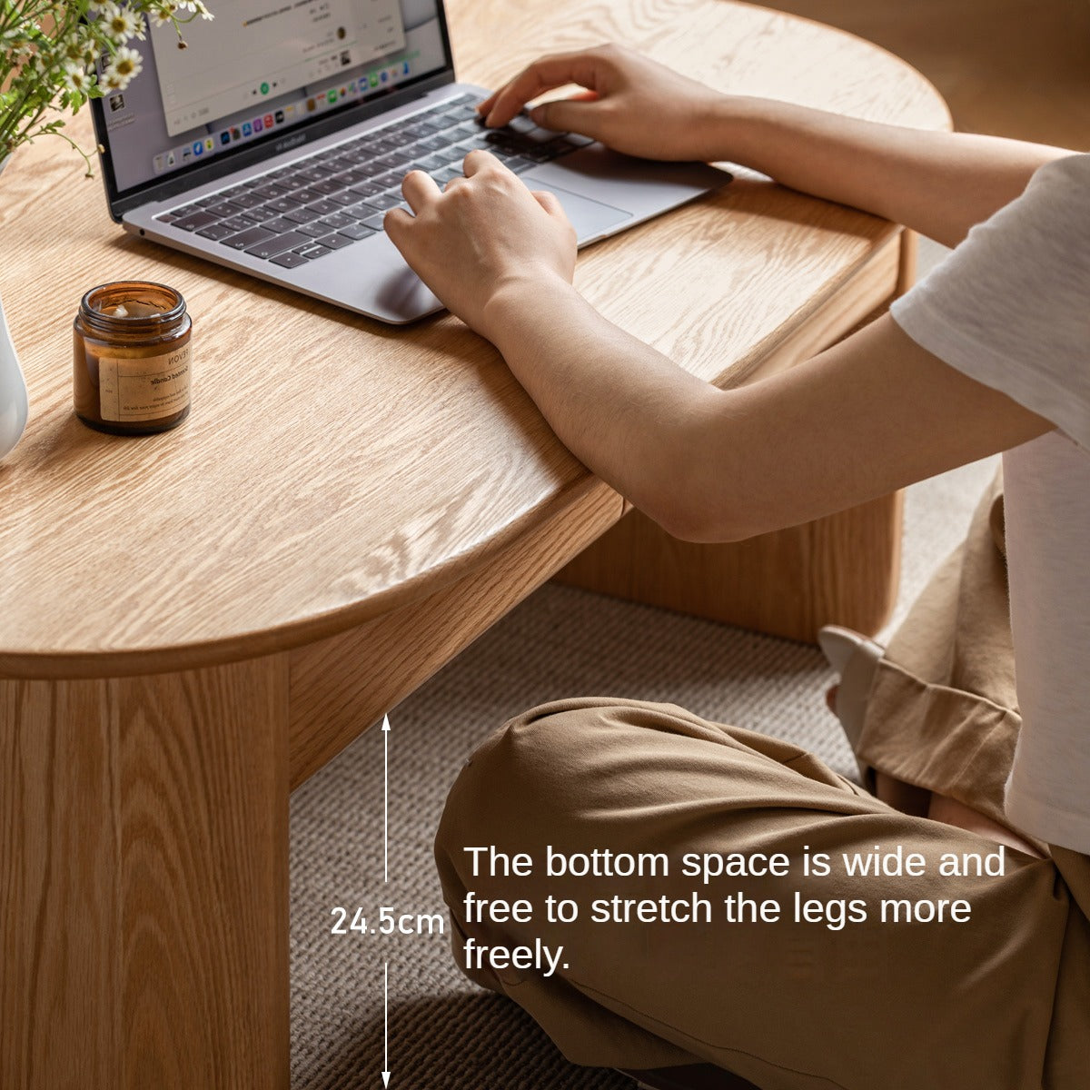 Oak, Beech Solid Wood Storage Coffee Table