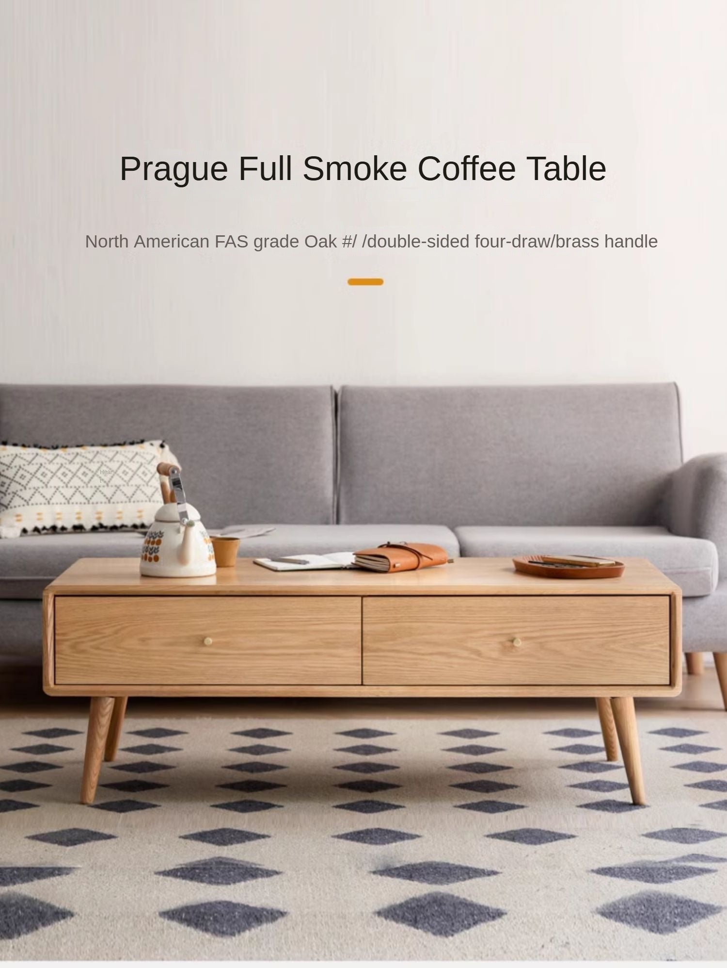 Oak, Ash Solid Wood Nordic Modern Coffee Table