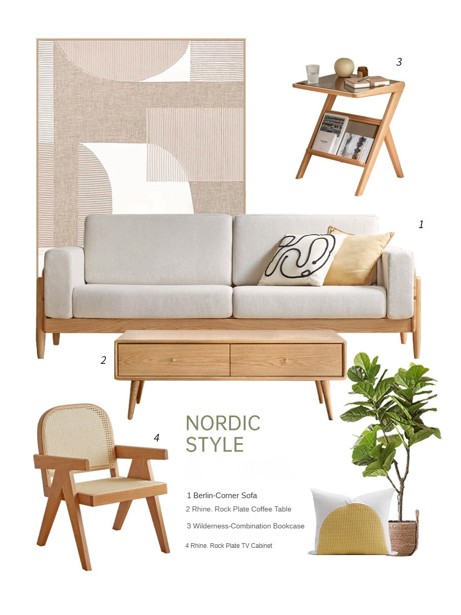 Oak, Ash Solid Wood Nordic Modern Coffee Table
