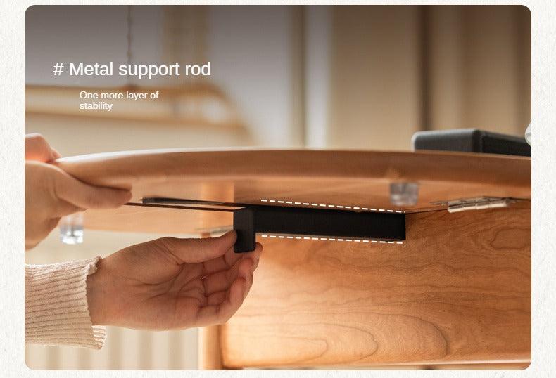 Cherry Solid Wood Mobile Folding Coffee Table.
