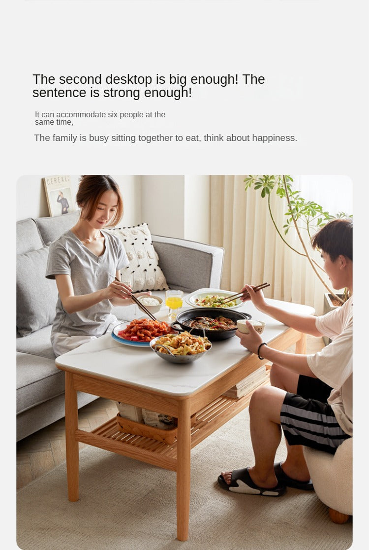 Oak Solid Wood Rock Plates Coffee Table