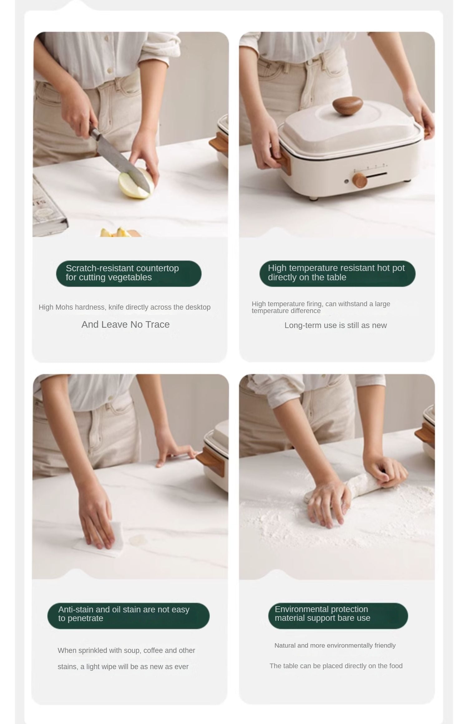 Oak Solid Wood Coffee Table Slate