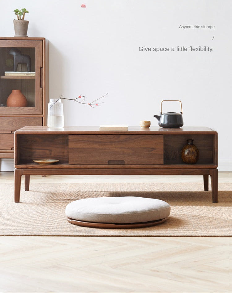 Black Walnut, Ash Solid Wood Modern Coffee Table