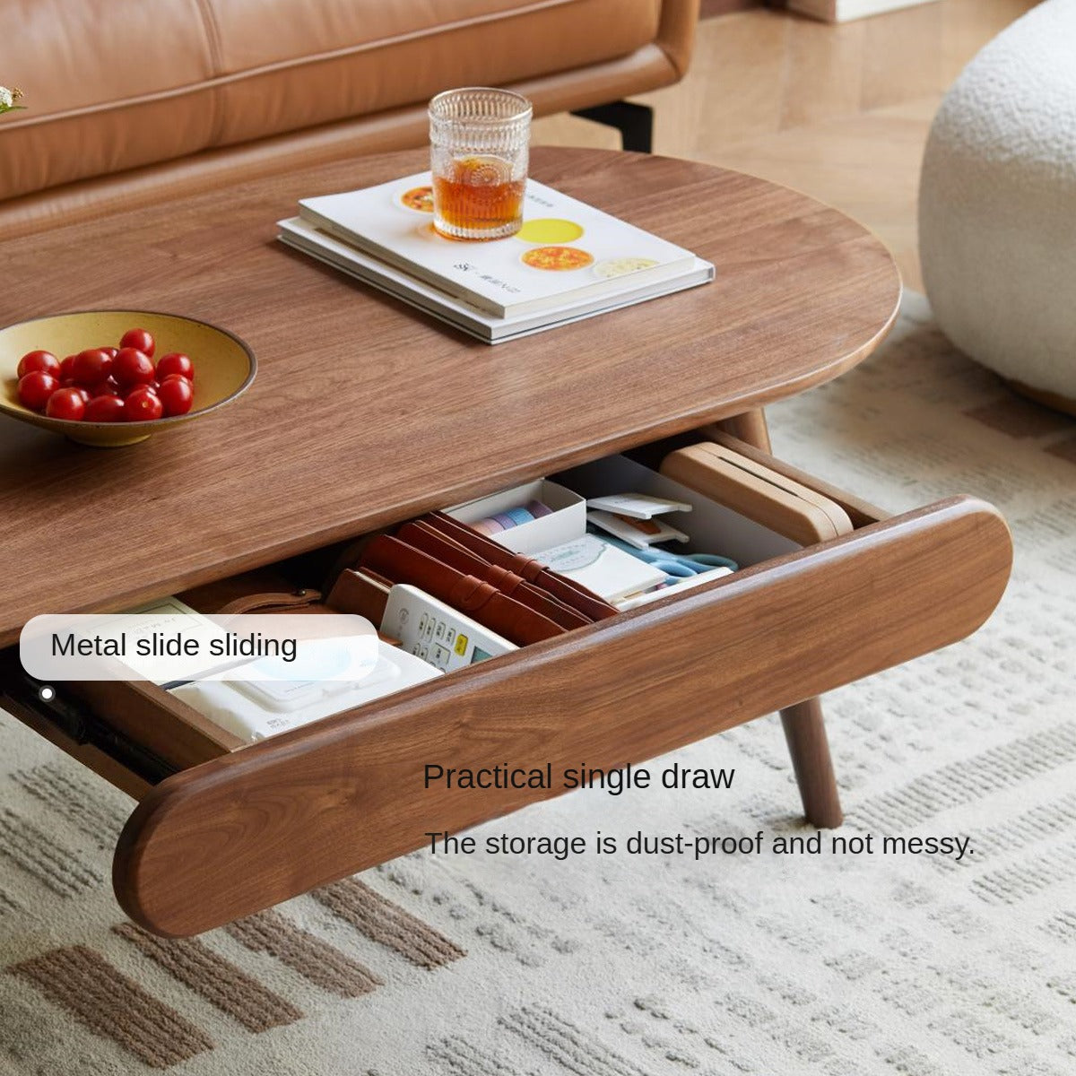 Black Walnut Solid Wood Capsule Coffee Table