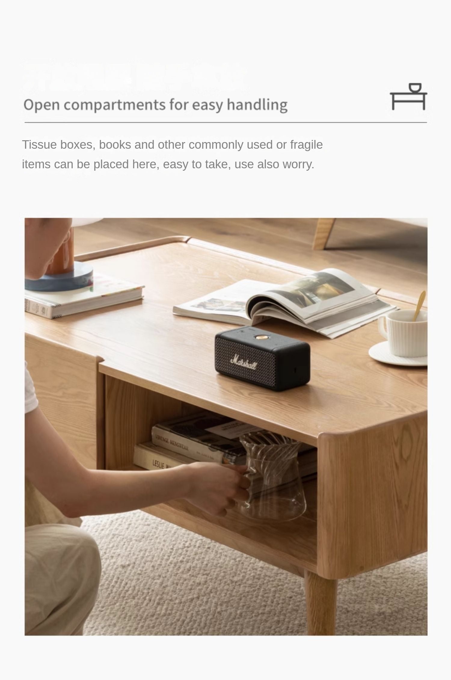 Ash Solid Wood Luxury Coffee Table