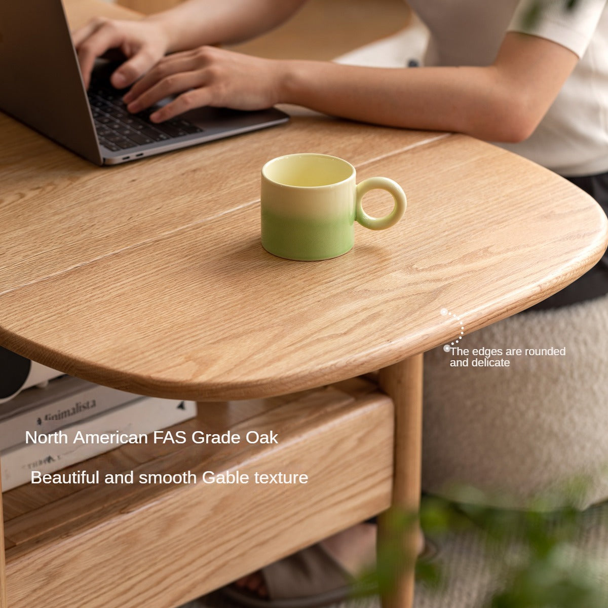 Oak, Beech Solid Wood Folding Mobile Coffee Table