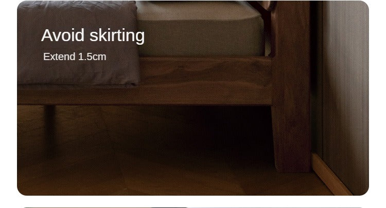 Black Walnut, Teak,Ash Solid Wood Bed Nordic Modern