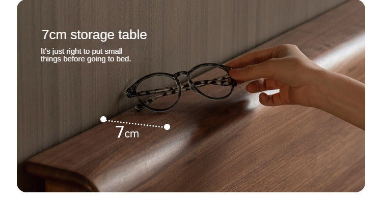 Black Walnut, Teak,Ash Solid Wood Bed Nordic Modern