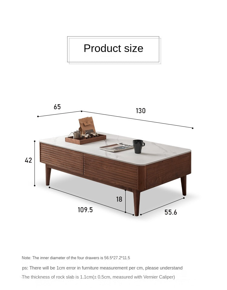 Black Walnut with Slate Top Coffee Table