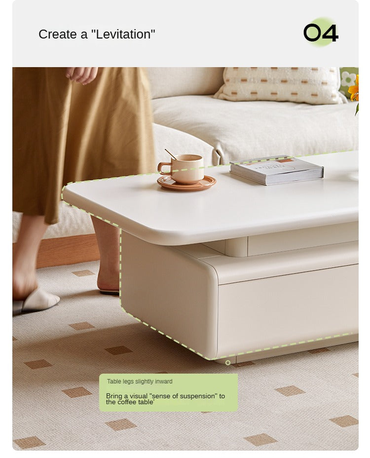Poplar Solid Wood Cream Breeze Coffee Table