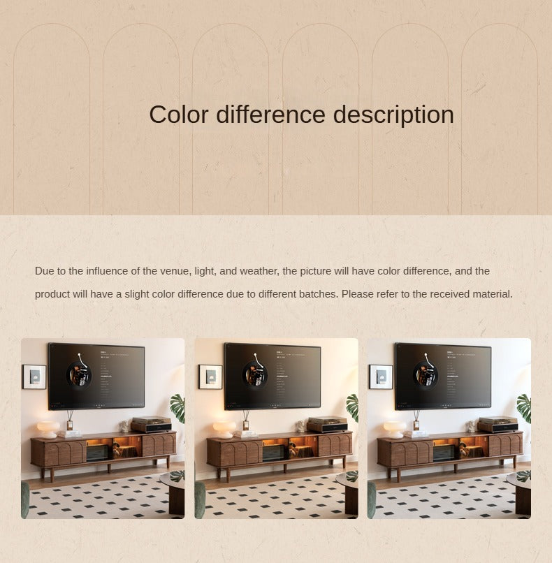 Black Walnut Solid Wood Retro Large Capacity TV Cabinet.