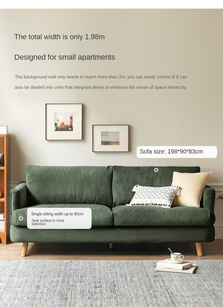 Velvet Retro Straight-row Sofa