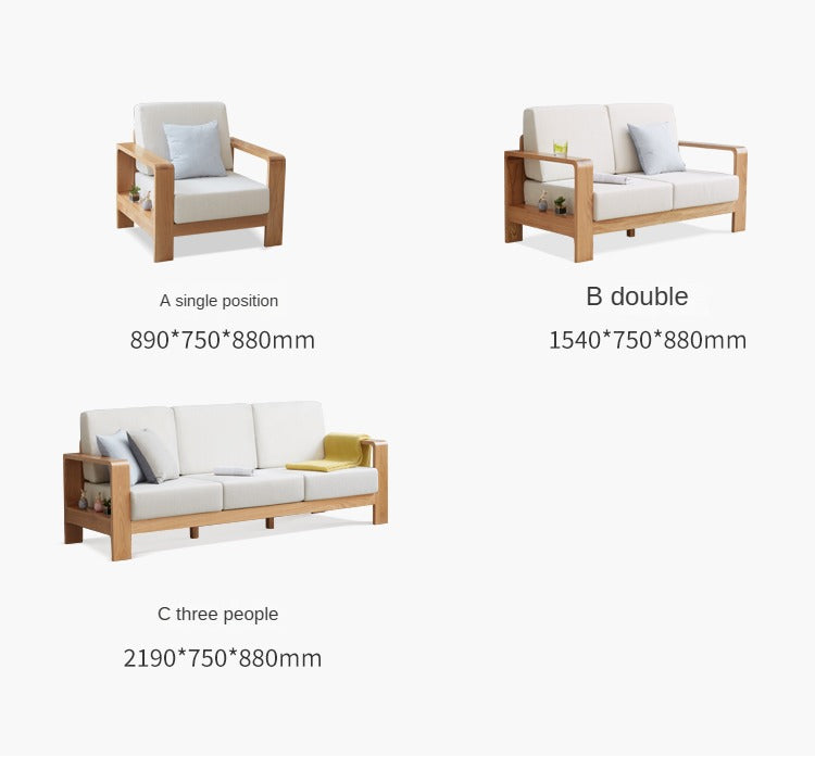 Oak, Poplar, Rubberwood, Beech Solid Wood Modern Fabric Sofa.