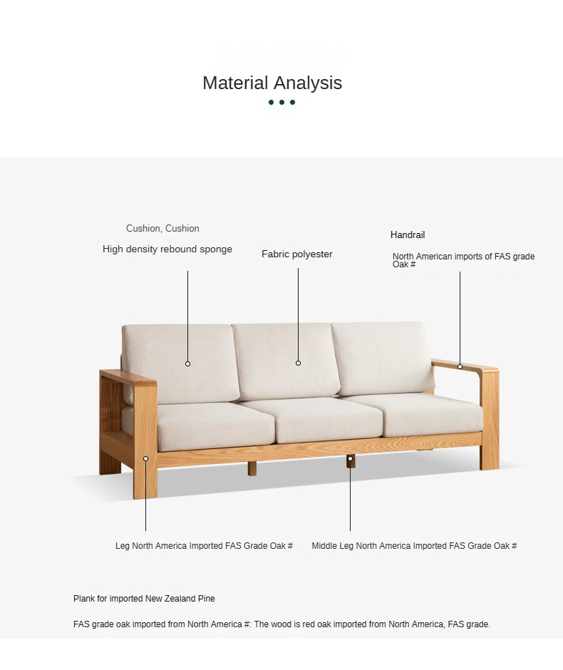 Oak, Poplar, Rubberwood, Beech Solid Wood Modern Fabric Sofa.