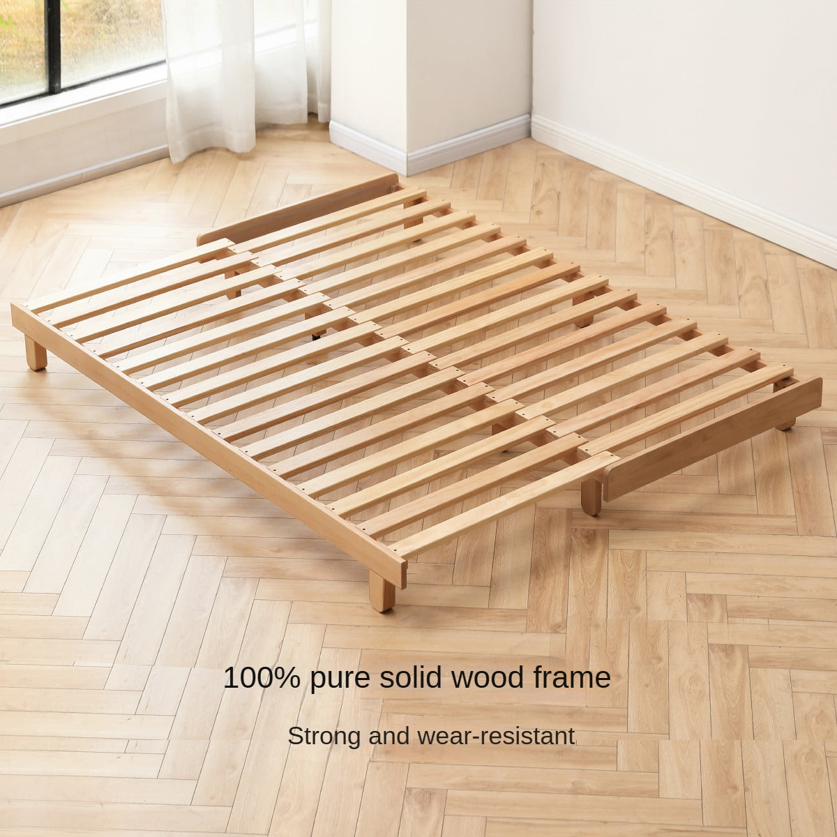 European Beech Solid Wood Sofa Bed Retractable Folding Bbed.