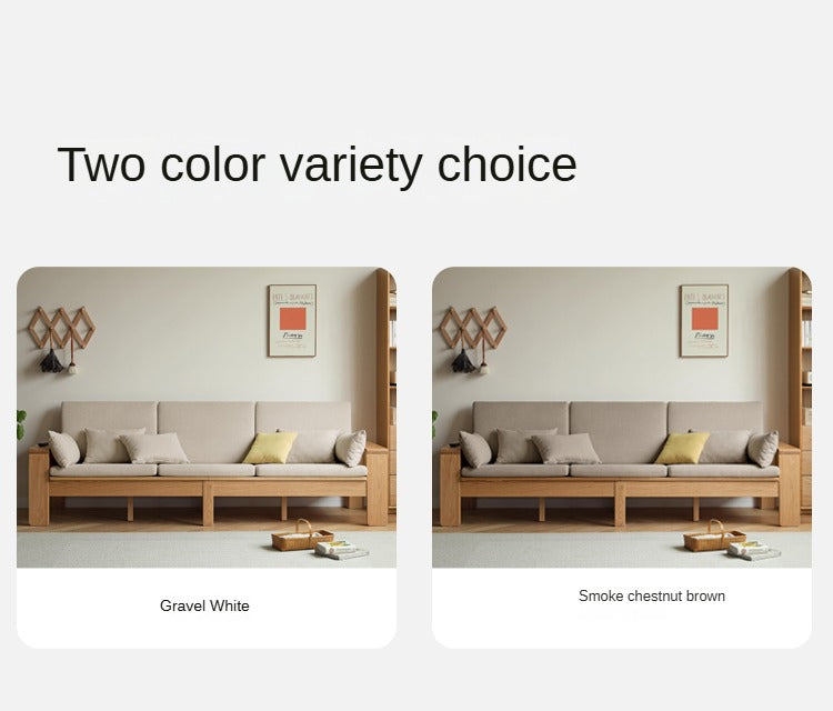 Oak, Ash Solid Wood Modern Nordic Fabric Sofa.
