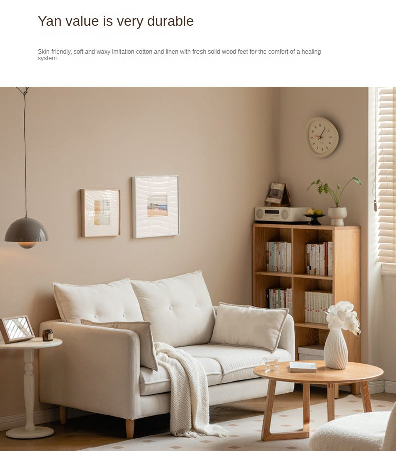 Fabric White Cream Style Sofa.