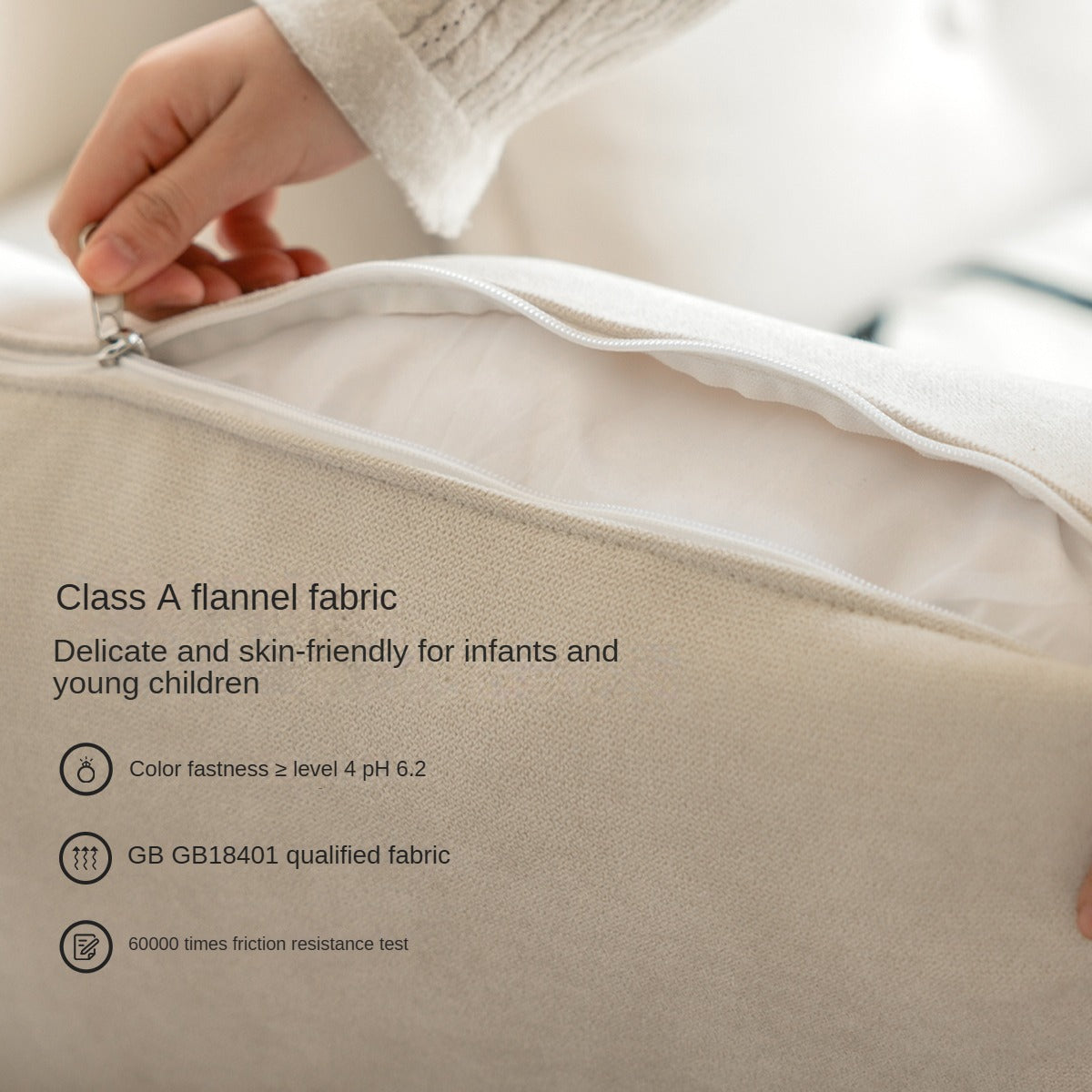 Fabric White Cream Style Sofa.